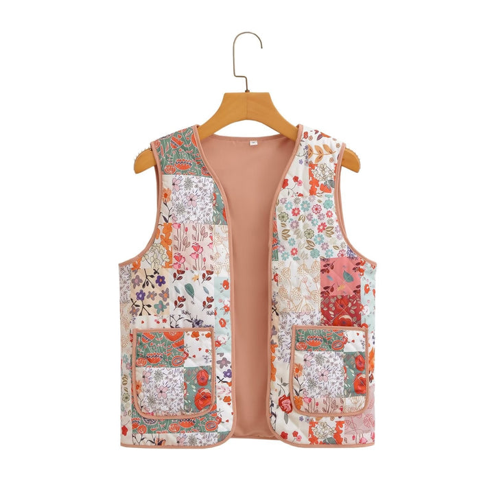 Patchwork Flower Print Waistcoat