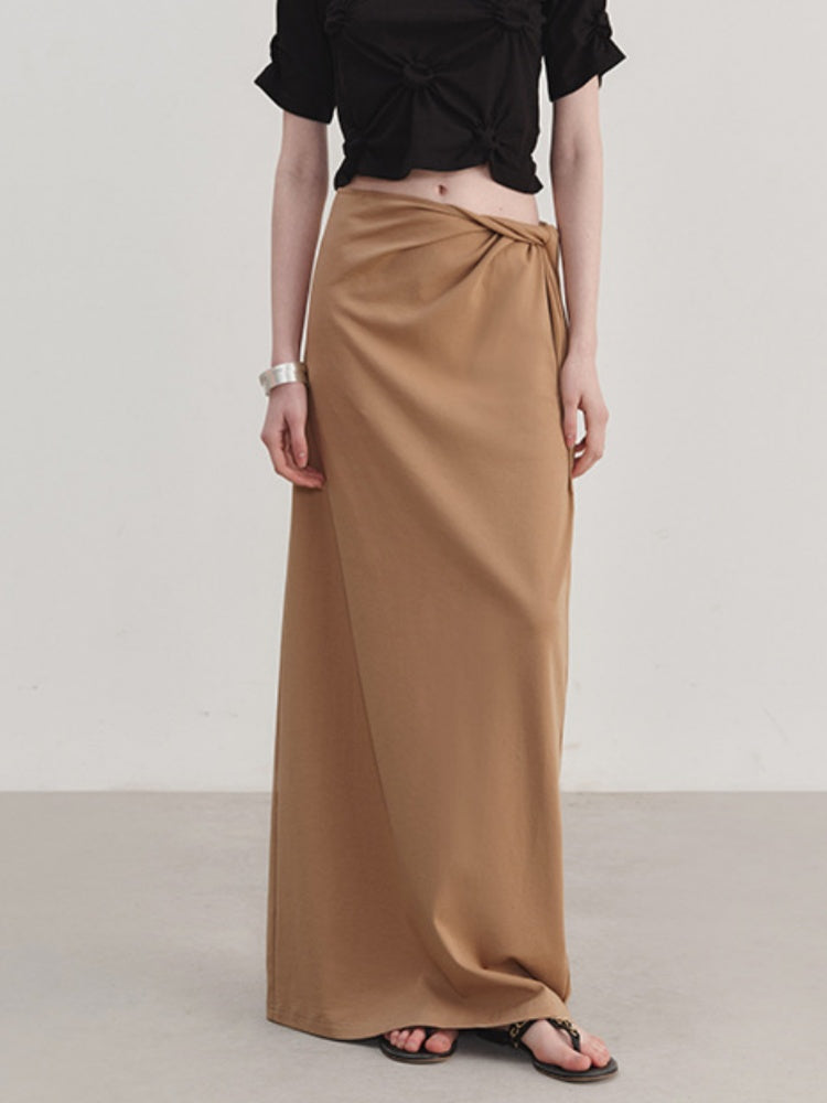 Draped Pleated Twist Knot  Skirt