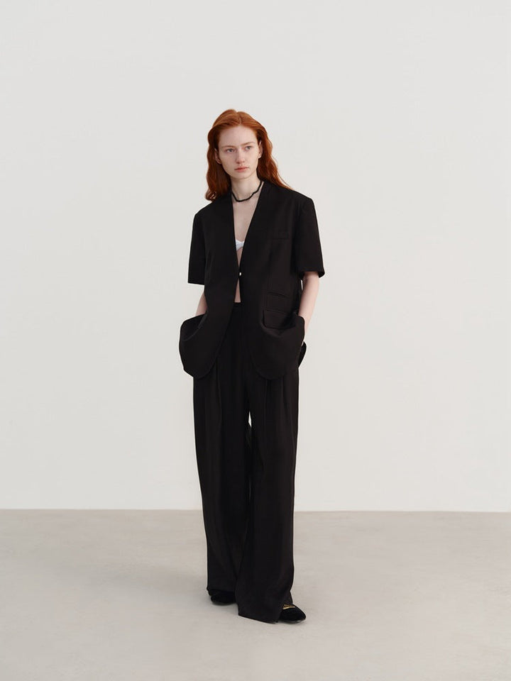 Pleated Relaxed-Fit Trousers