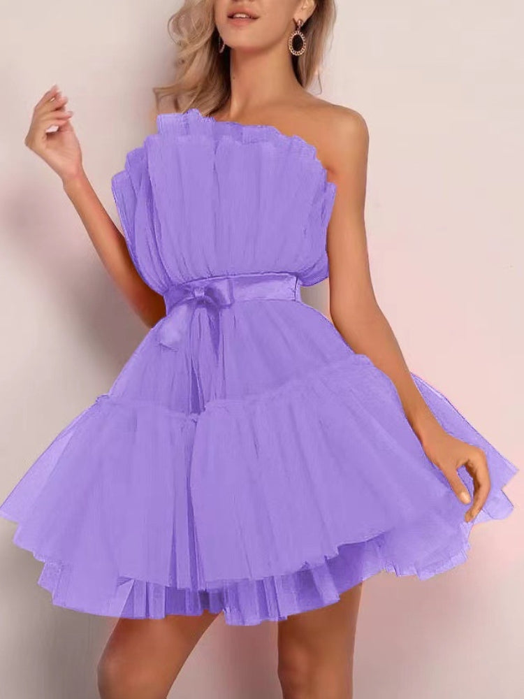 Mesh Bow Tulle Dress