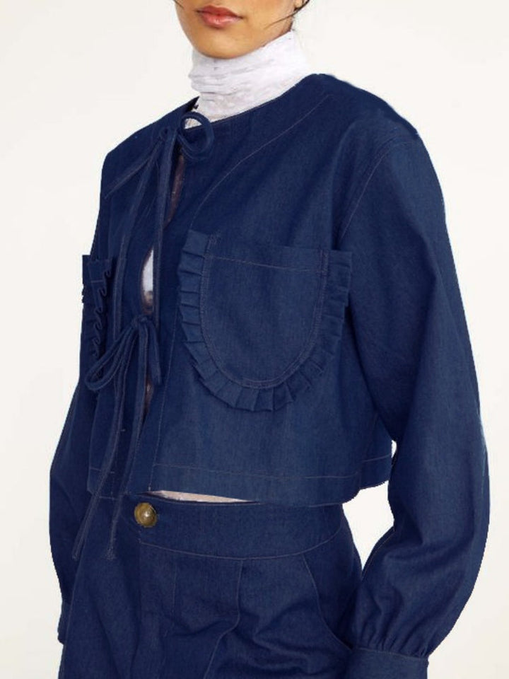 Tie Back Denim Outerwear