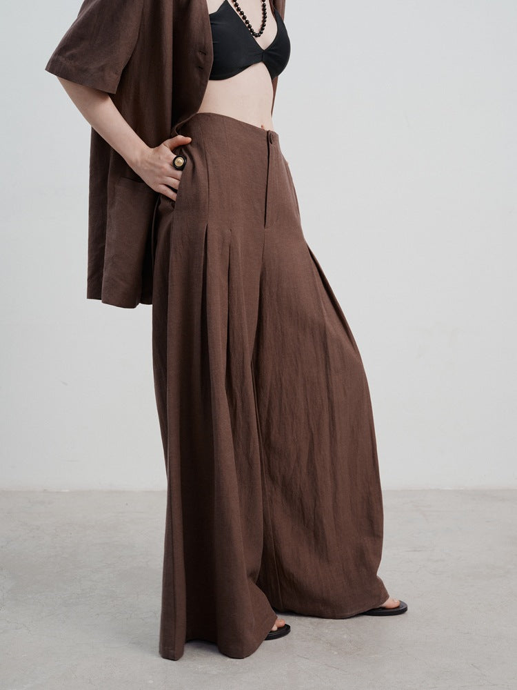 Casual Straight-Leg Wide-Leg Pants