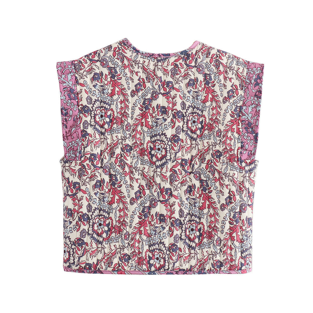 Ethnic Printed Quilted Waistcoat