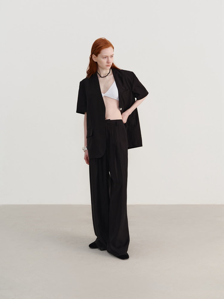 Pleated Relaxed-Fit Trousers