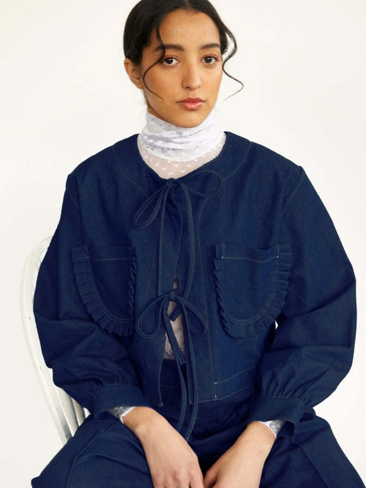 Tie Back Denim Outerwear