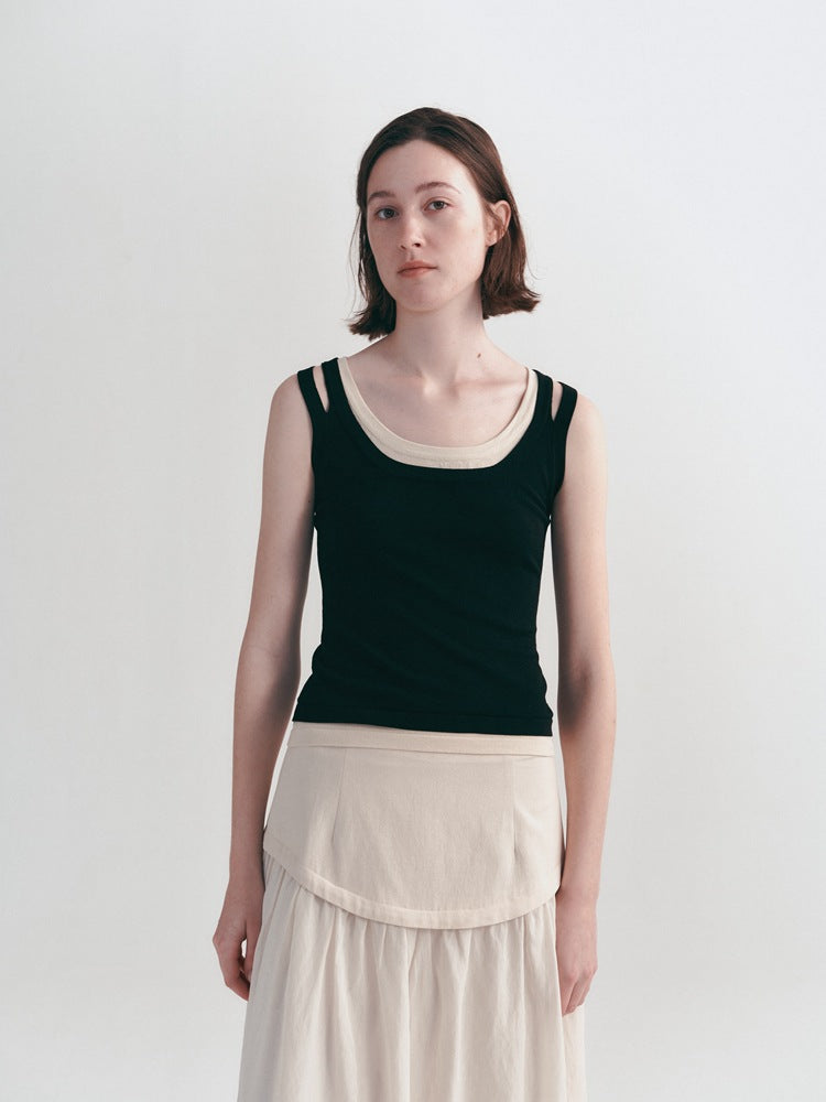 Korean-Style Casual Sleeveless Fitted Tank