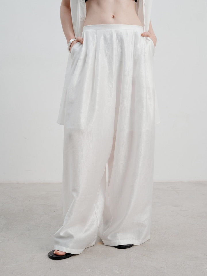 Wide-Leg Straight-Leg Casual Pants