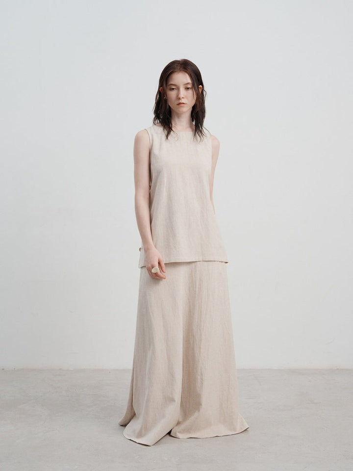 Casual Cotton-Linen Loose Sleeveless Tank