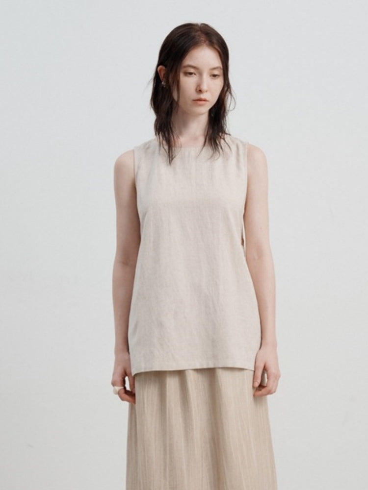 Casual Cotton-Linen Loose Sleeveless Tank