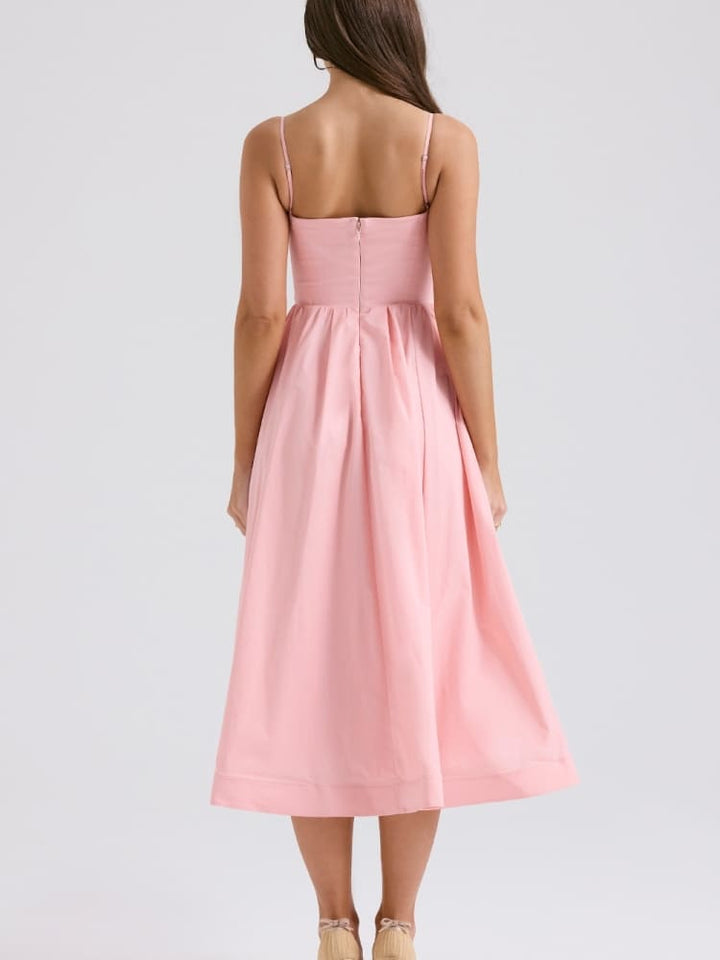 Rose Pink Cotton Corset Sundress