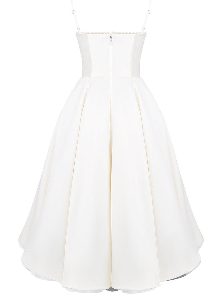 White Tulle Midi Dress