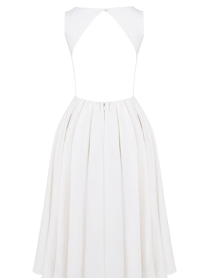 White Twill Midi Sundress